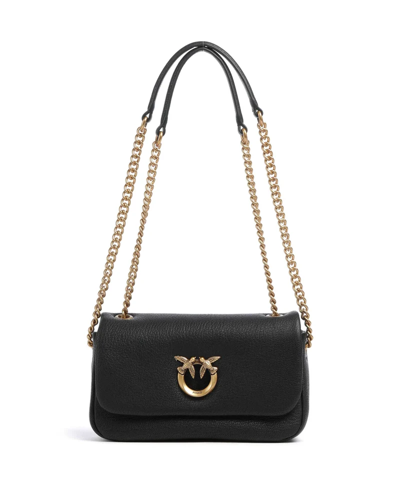 Pinko Click Soft Horizontal Chain Bolso de hombro nero/antique gold