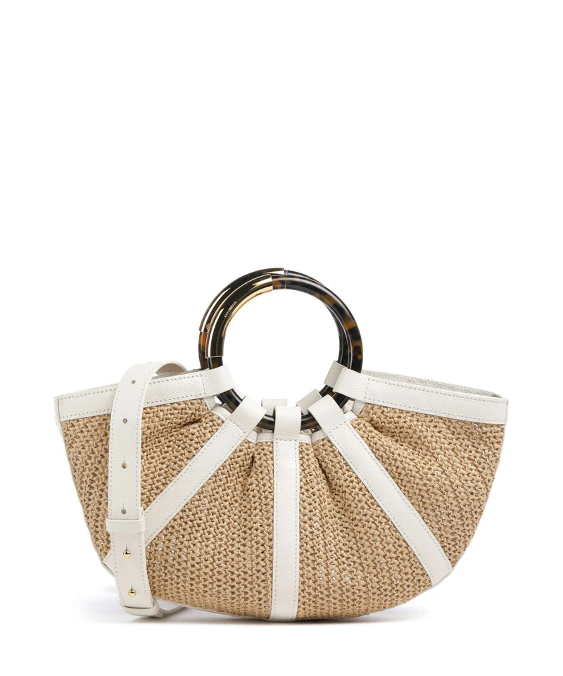 Coccinelle Shell Straw Bolso de mano natural/pearl