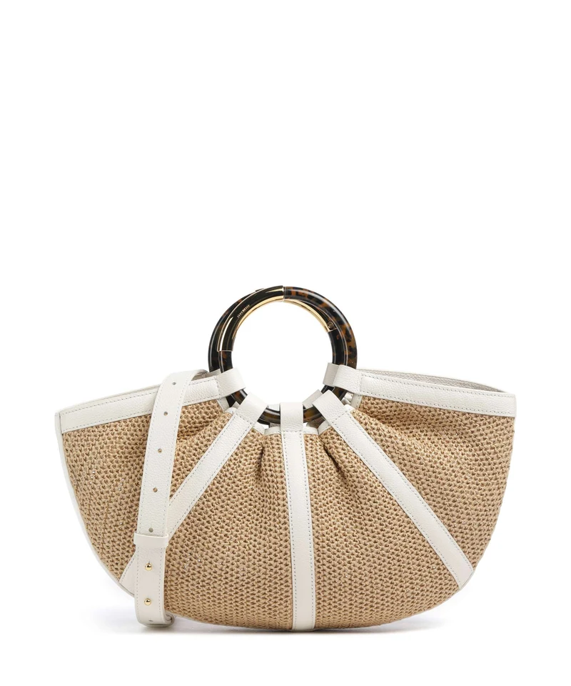 Coccinelle Shell Straw Bolso de mano natural/pearl