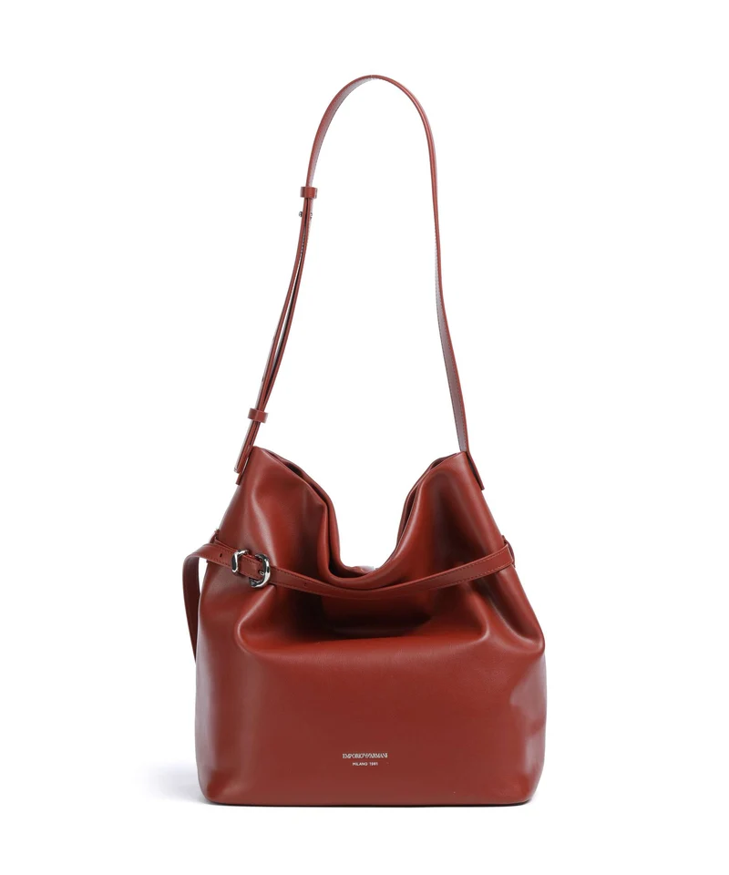 Emporio Armani Deva M Bucket bolso de mano brandy