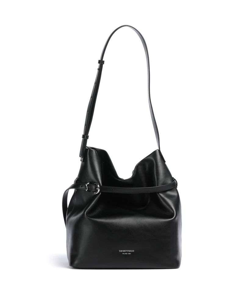 Emporio Armani Deva M Bucket bolso de mano nero
