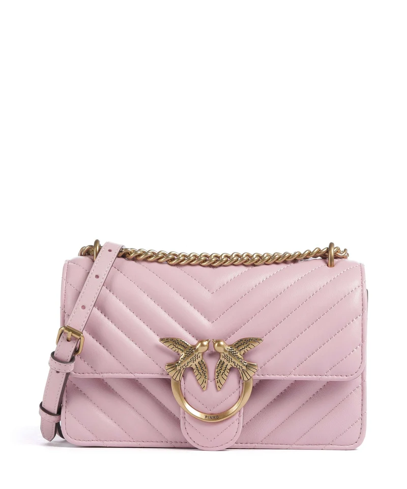 Pinko Love One Mini Bolso de hombro rosa chiaro/antique gold