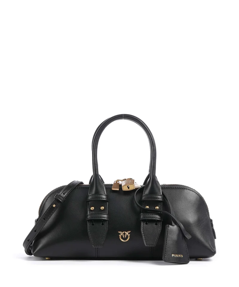Pinko Bowling Horizontal Bolso de mano nero/antique gold