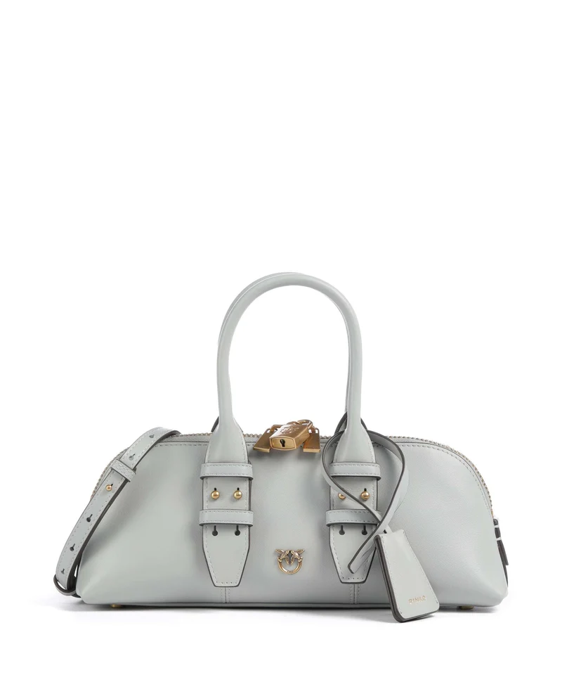 Pinko Bowling Horizontal Bolso de mano grigio perla/antique gold