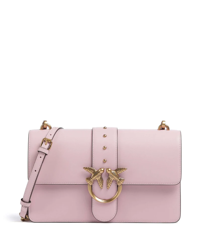 Pinko Love One Classic Bandolera rosa chiaro/antique gold