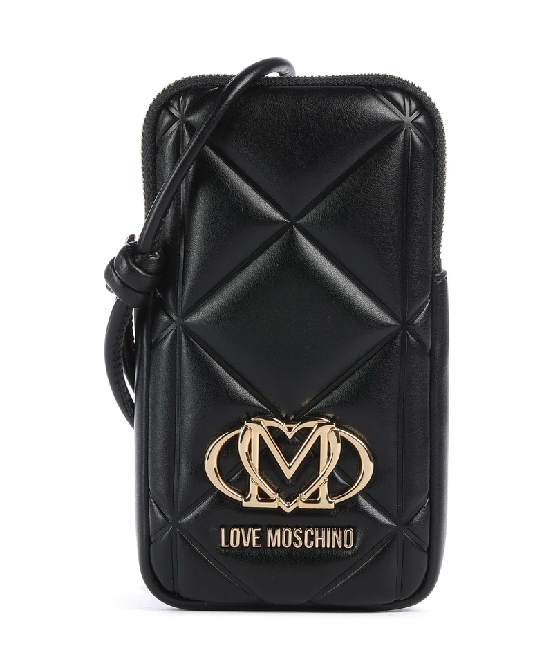 Love Moschino Embossed Q Bolsa para móvil black