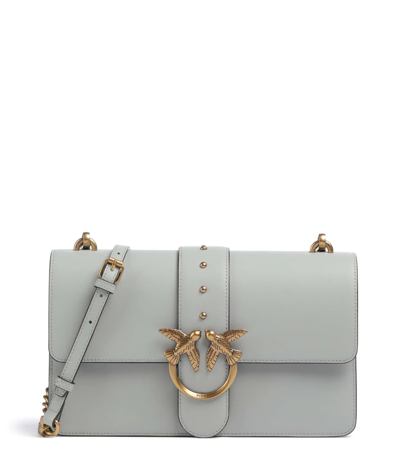 Pinko Love One Classic Bandolera grigio perla/antique gold
