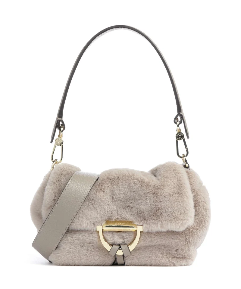 Abro Eco Fur Temi Small Bolso de hombro siena