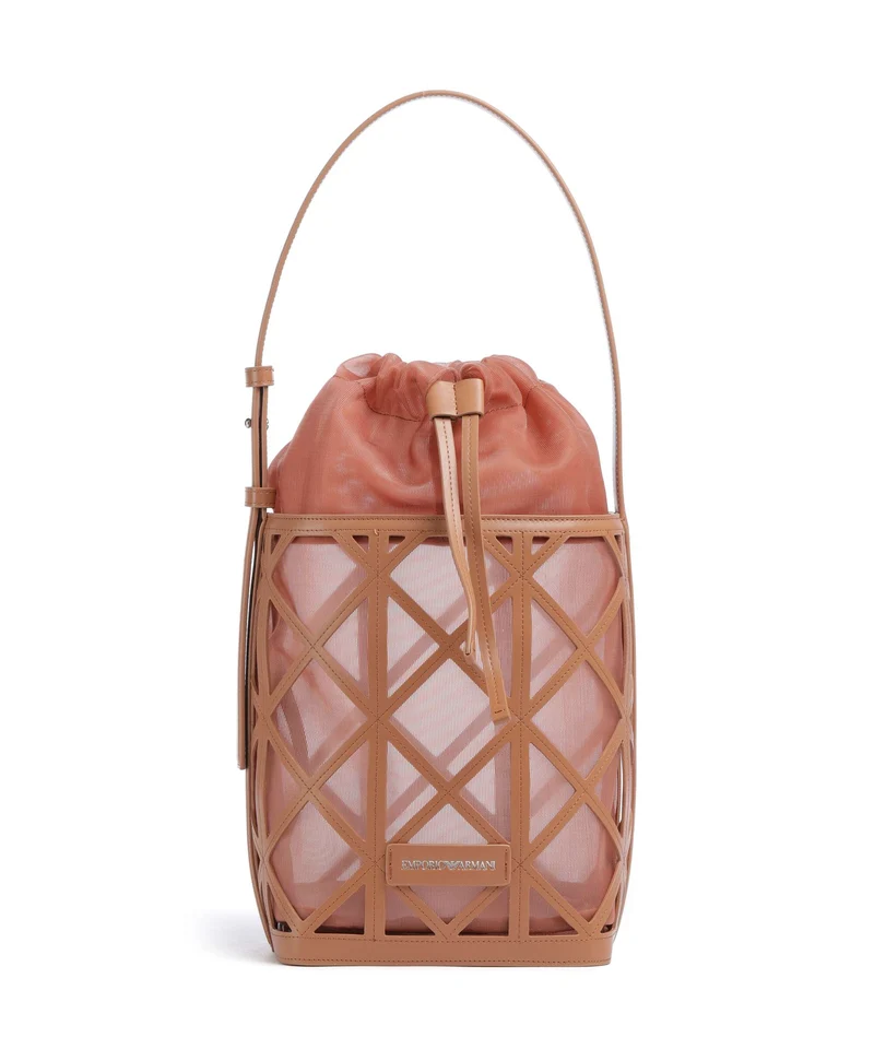 Emporio Armani Deva M Bucket bolso de mano terracotta