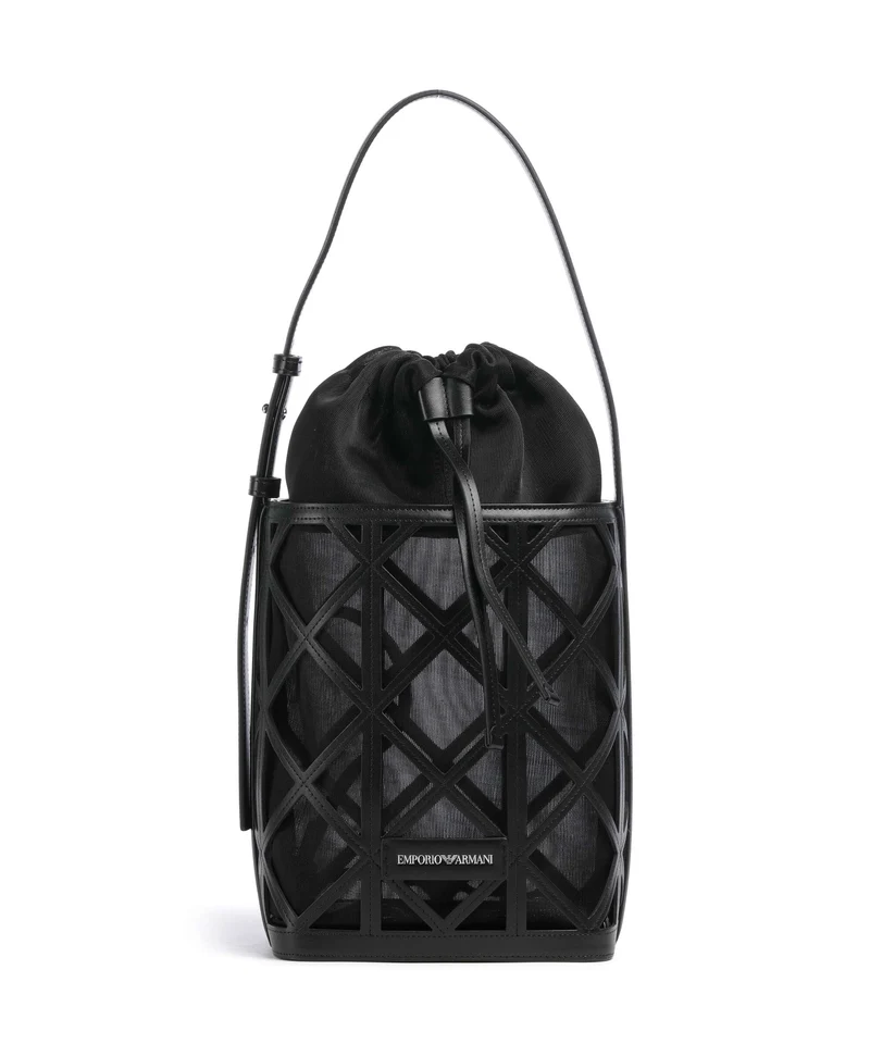 Emporio Armani Deva M Bucket bolso de mano nero