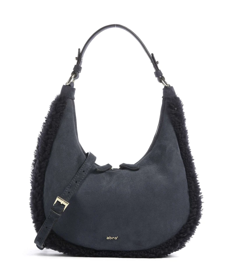 Abro Shearling Nana Mini Bolso de hombro navy