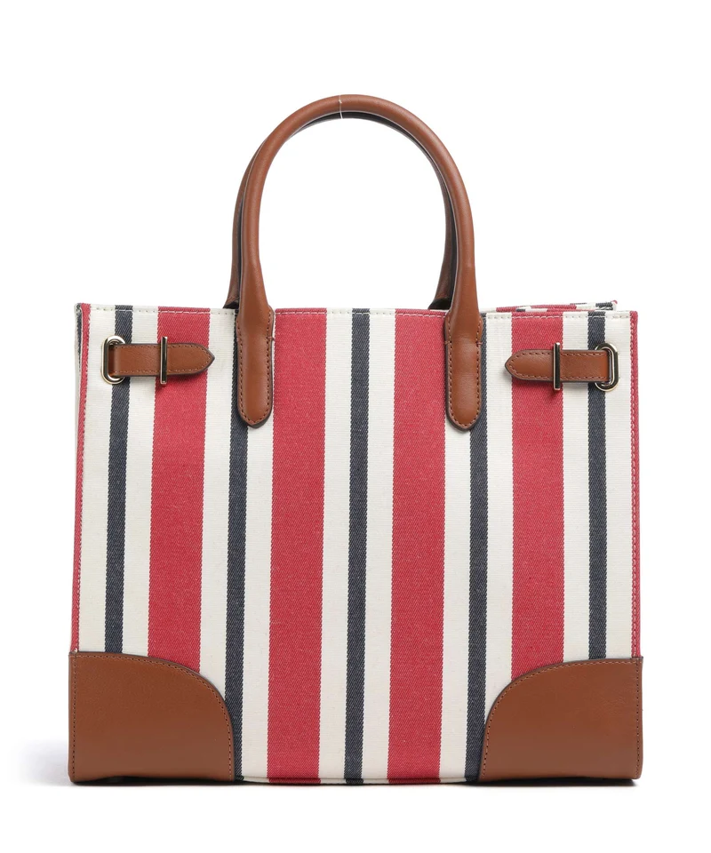 Lauren Ralph Lauren Devyn 42 Bolso de mano festive red strpe/lauren tan