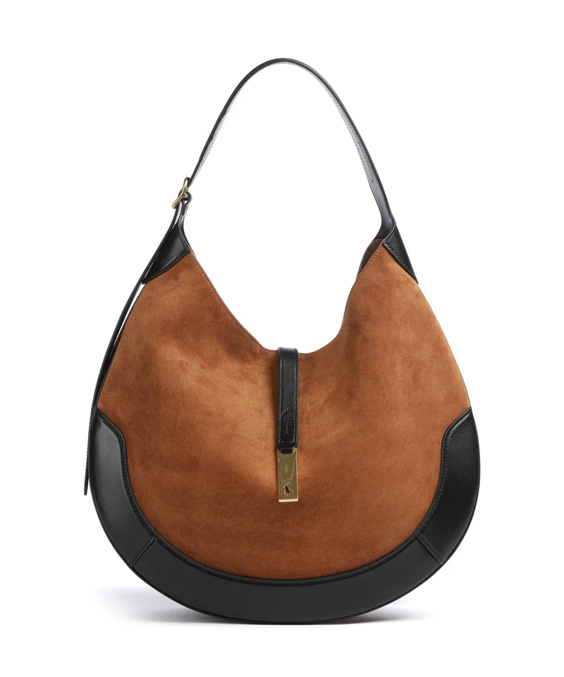 Polo Ralph Lauren ID Collection Medium Bolso de hobo toffee/black