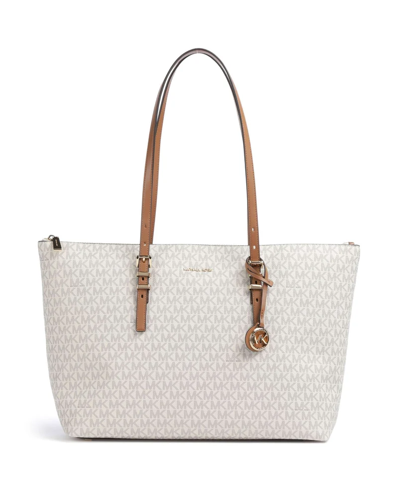 Michael Kors Quinn Large Bolsa shopping vanilla/acorn