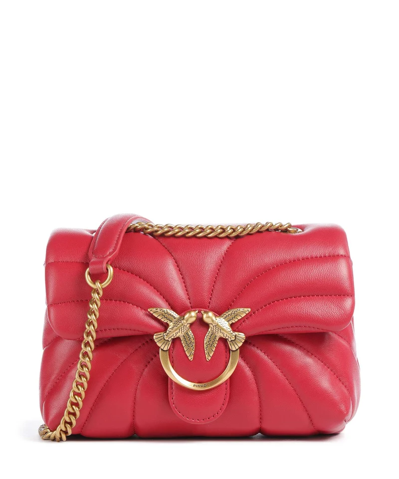 Pinko Love Puff Mini Bolso de hombro rosso rio/antique gold