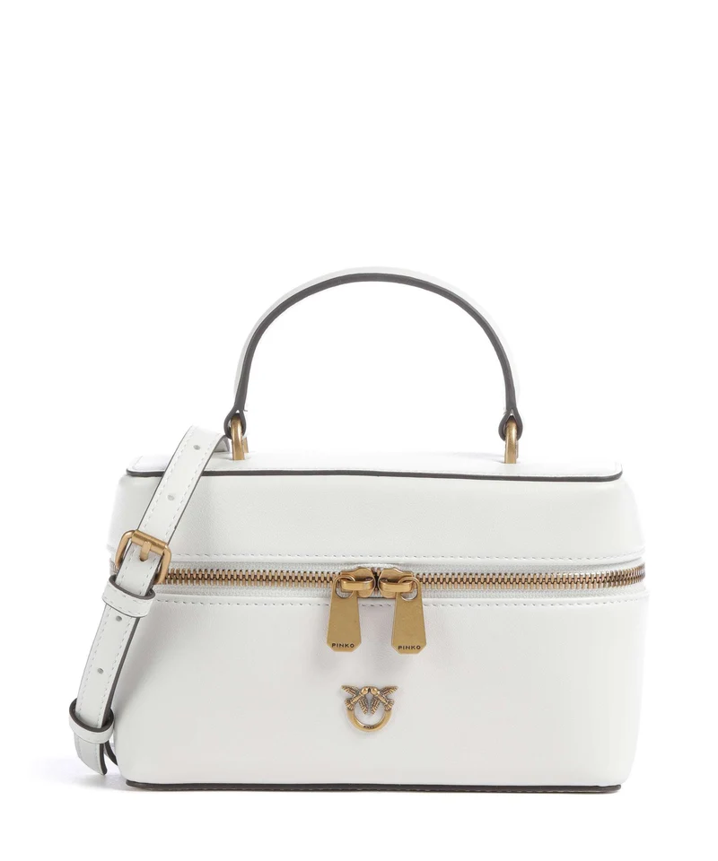 Pinko Vanity Mini Bandolera bianco nembo/antique gold