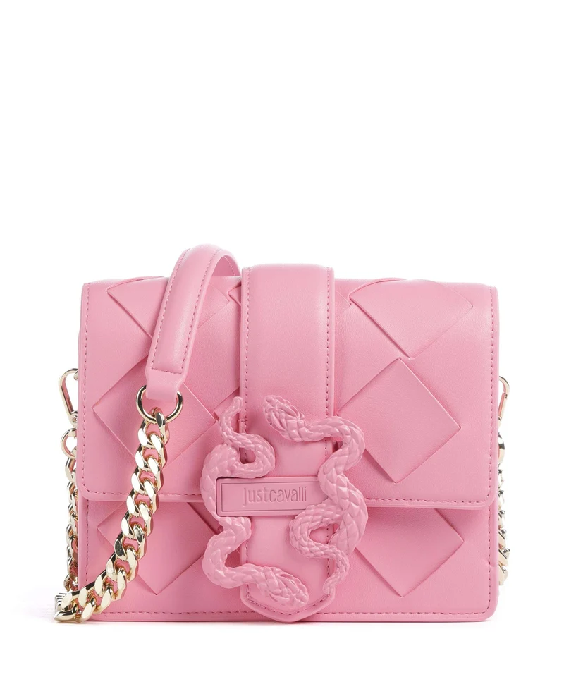 Just Cavalli Iconic Snakes Braided Bandolera begonia pink