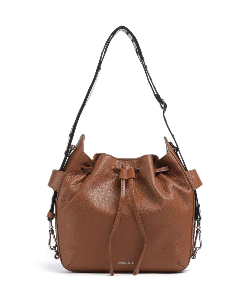 Coccinelle Gretel Ribbon Bucket bolso de mano cognac