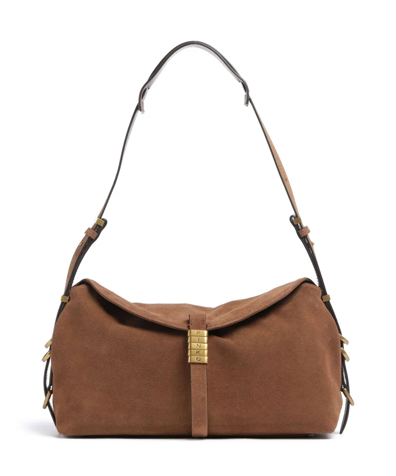 Pinko Saddle Classic Bolso de hobo marrone/leone/antique gold