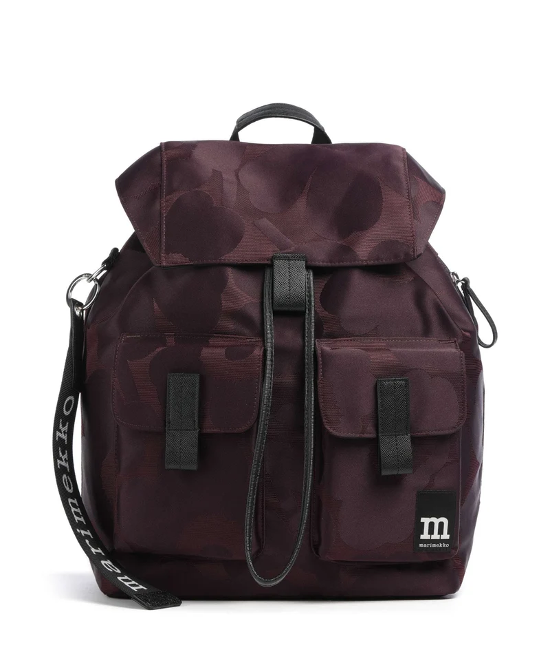 Marimekko Wear All Day L Unikko Mochila wine red/dark wine