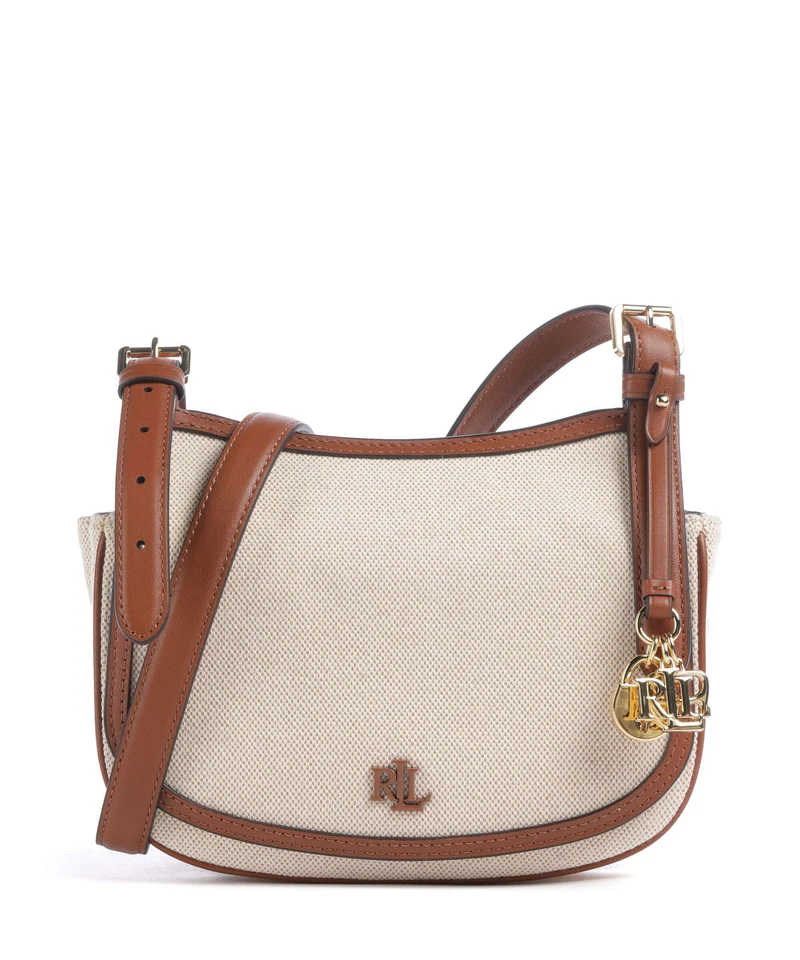 Lauren Ralph Lauren Marcy Medium Bandolera natural/buff canvas/lauren tan