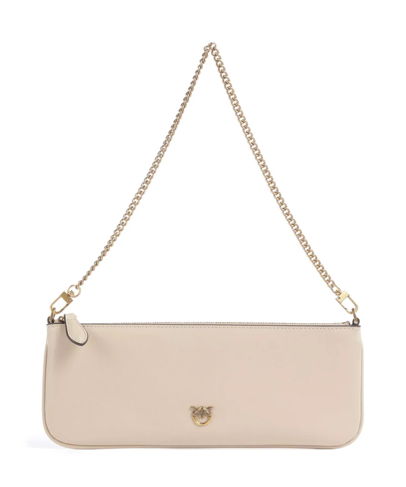 Pinko Flat Horizontal Bolso de hombro beige/grigio fumo/antique gold