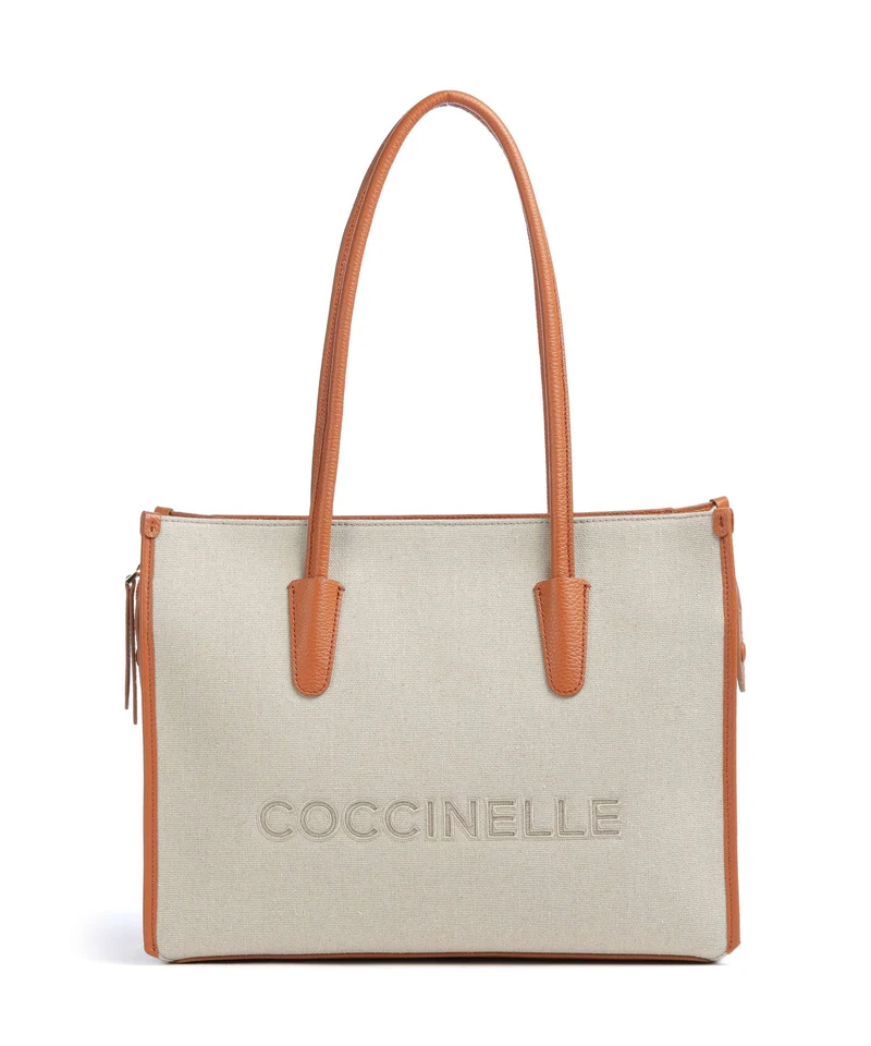 Coccinelle Myrtha Canvas Bolsa shopping natural/crab