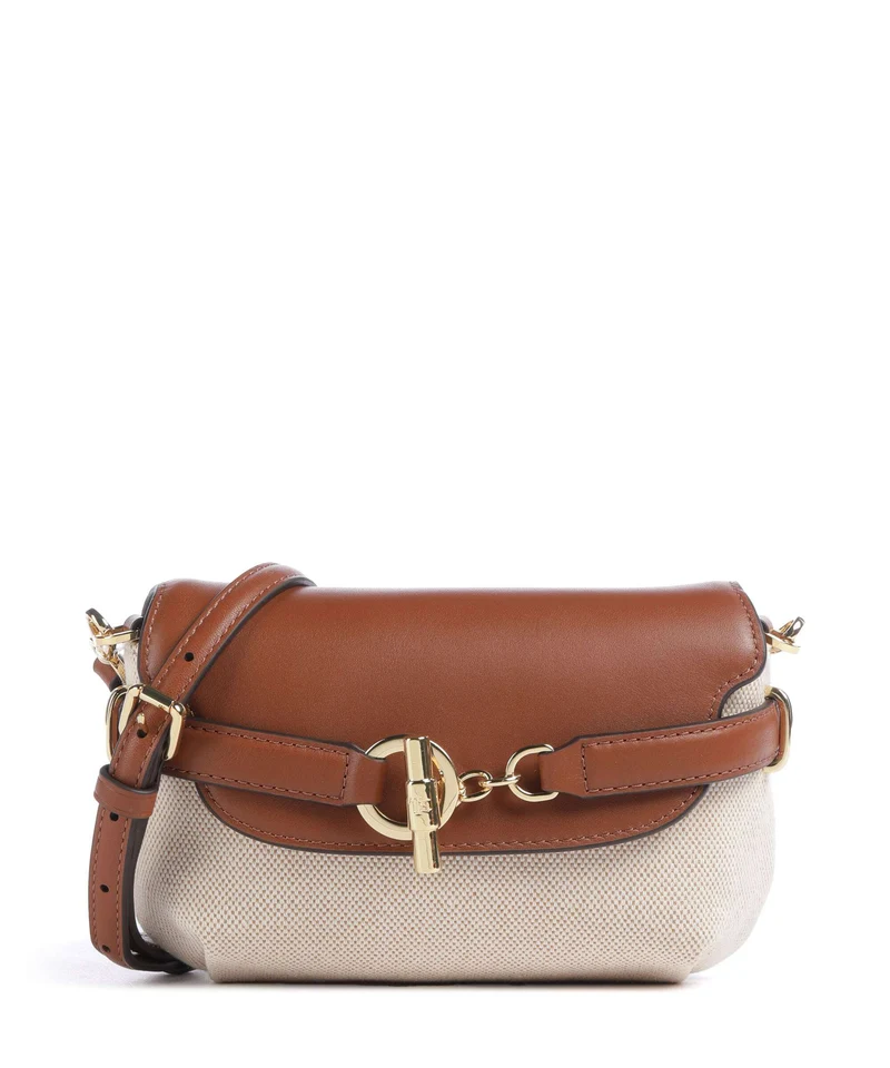 Lauren Ralph Lauren Blaike Small Bandolera natural/buff canvas/lauren tan