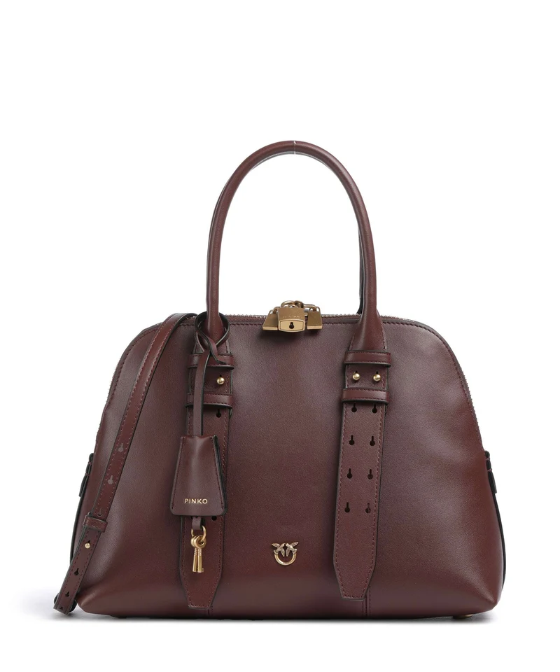 Pinko Bowling Medium Bolso de mano burgundy wine/antique gold