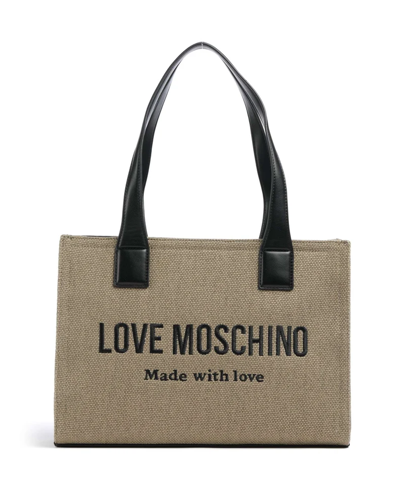 Love Moschino Cargo Canvas Bolsa shopping black/gold