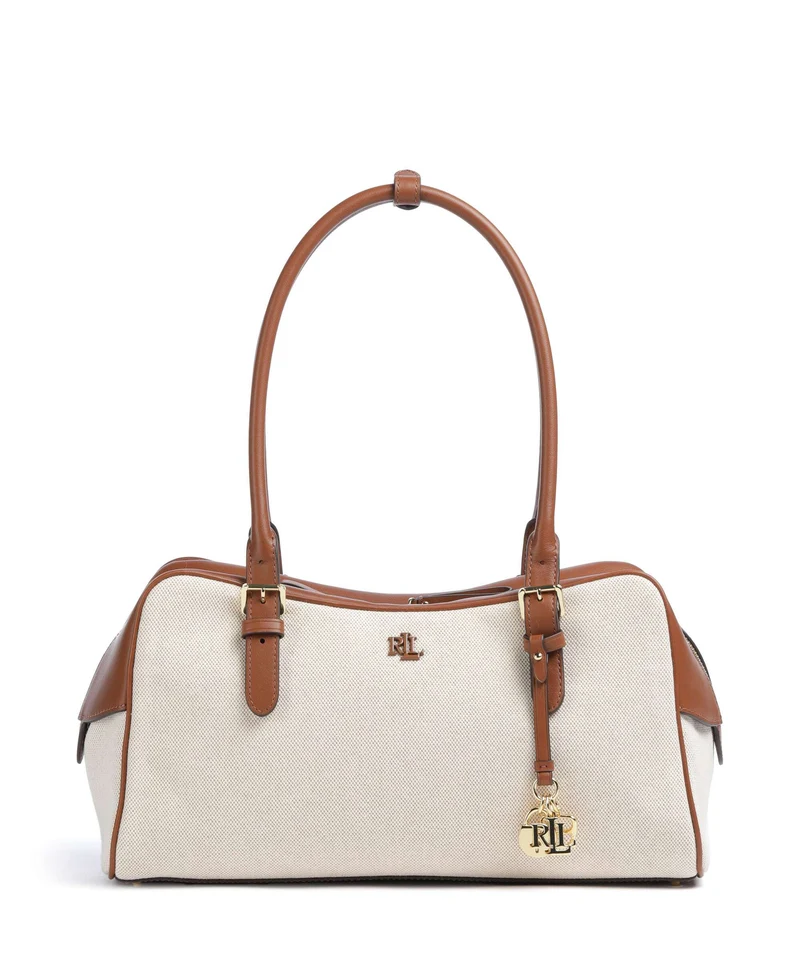 Lauren Ralph Lauren Marcy Bolso de hombro natural/buff canvas/lauren tan