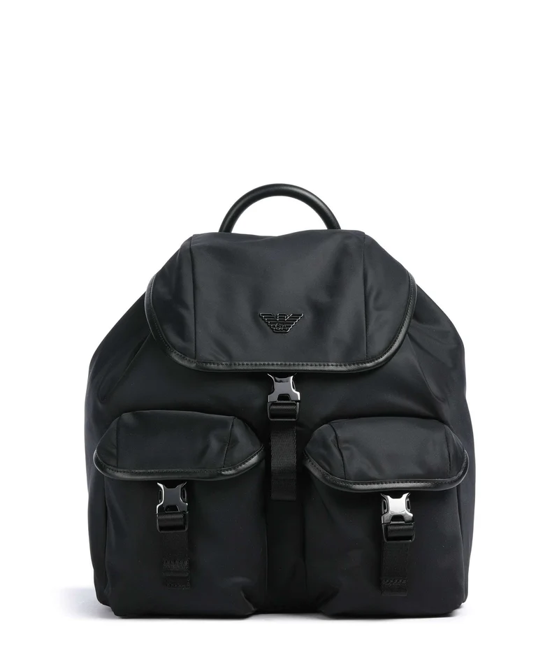 Emporio Armani Recycled Nylon Mochila black beauty