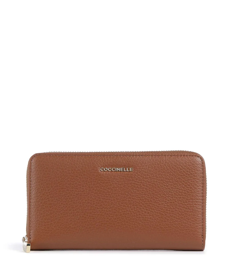 Coccinelle Metallic Soft Monedero cognac