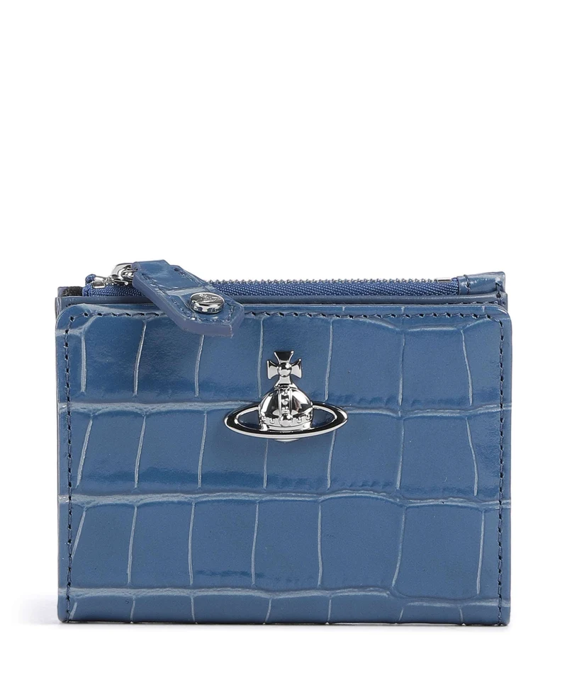 Vivienne Westwood Embossed Croc Slim Monedero blue