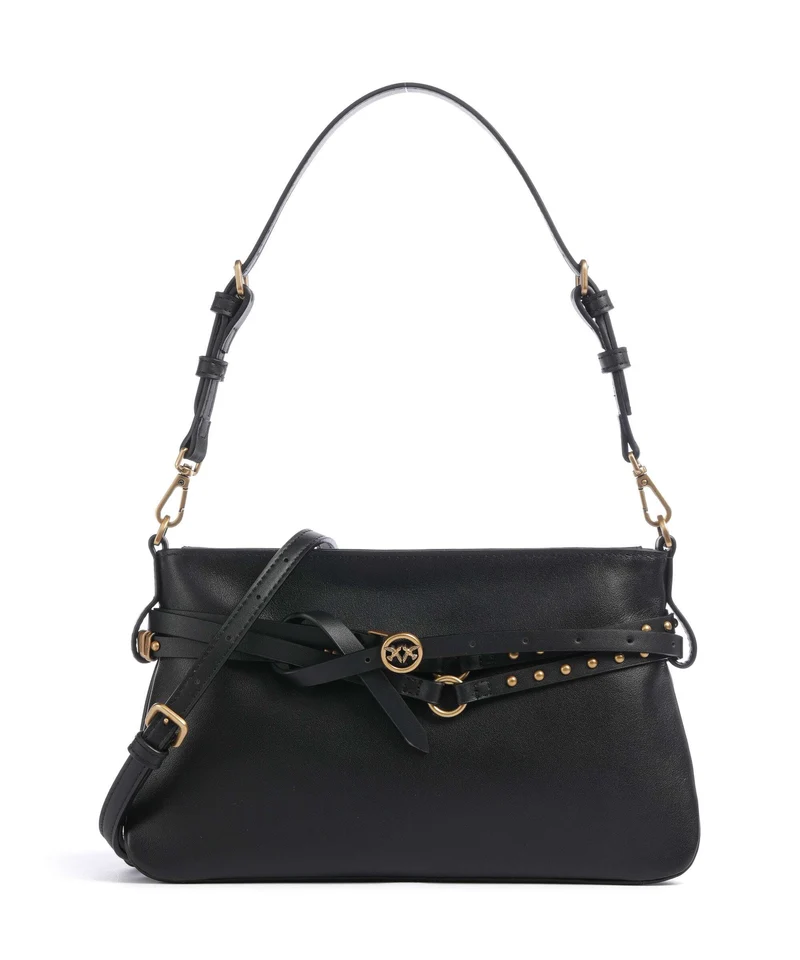 Pinko Belt Mini Bolso de hombro nero/antique gold