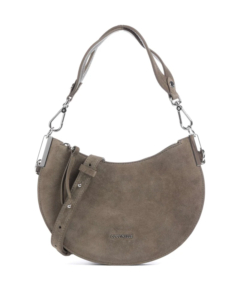 Coccinelle Sunup Suede Bolso de hombro fango