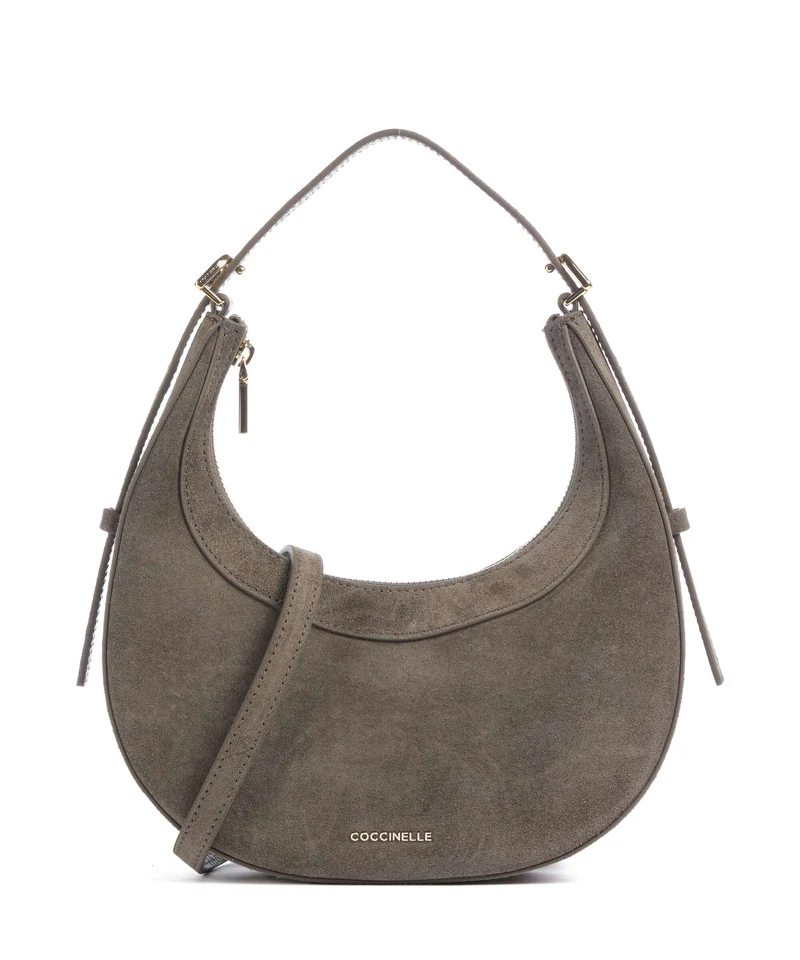 Coccinelle Whisper Suede Bolso de hombro fango