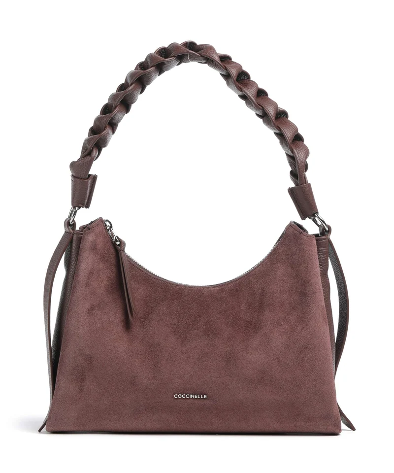 Coccinelle Boheme Suede Bolso de hombro berry