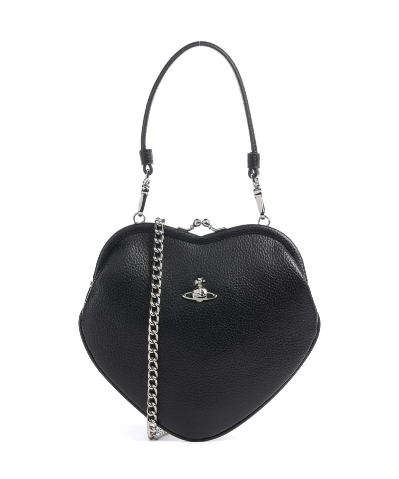 Vivienne Westwood Belle Heart Frame Grain Bolso de mano black
