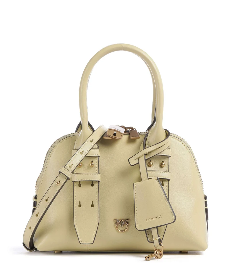 Pinko Bowling Mini Bolso de mano giallo vaniglia/antique gold