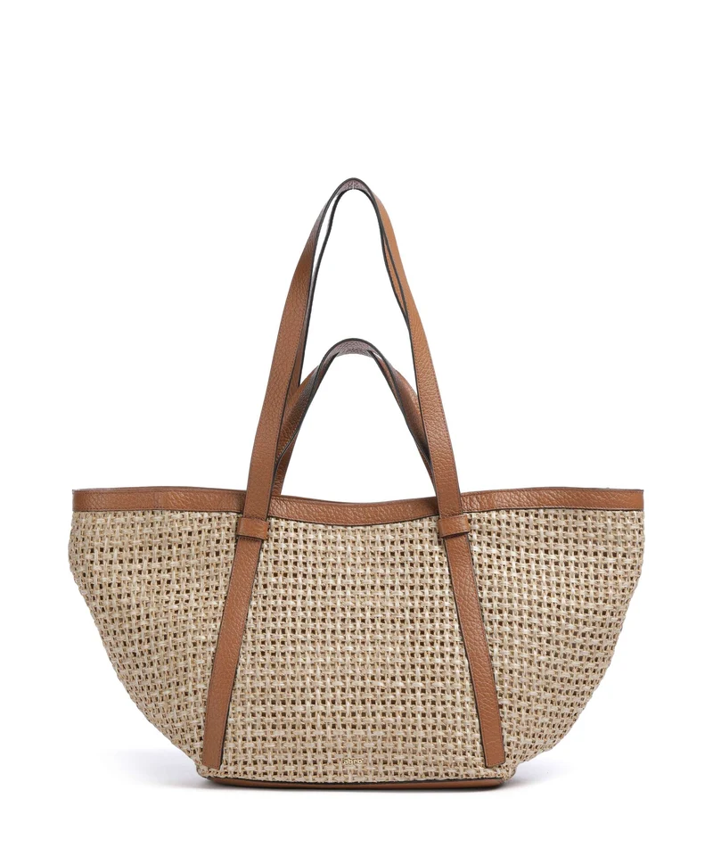 Abro Raffia Cordino Cosmo Large Bolsa shopping caramel/cognac