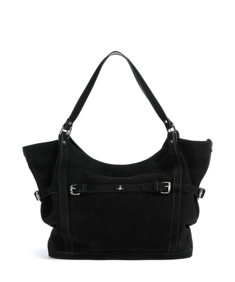 Vivienne Westwood Frankie Suede Large Bolsa shopping black