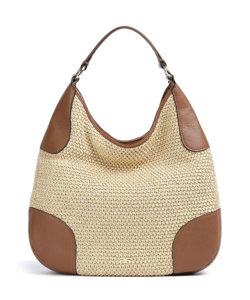 Abro Maglia Raffia Open Air Bolso de hobo natural/nut