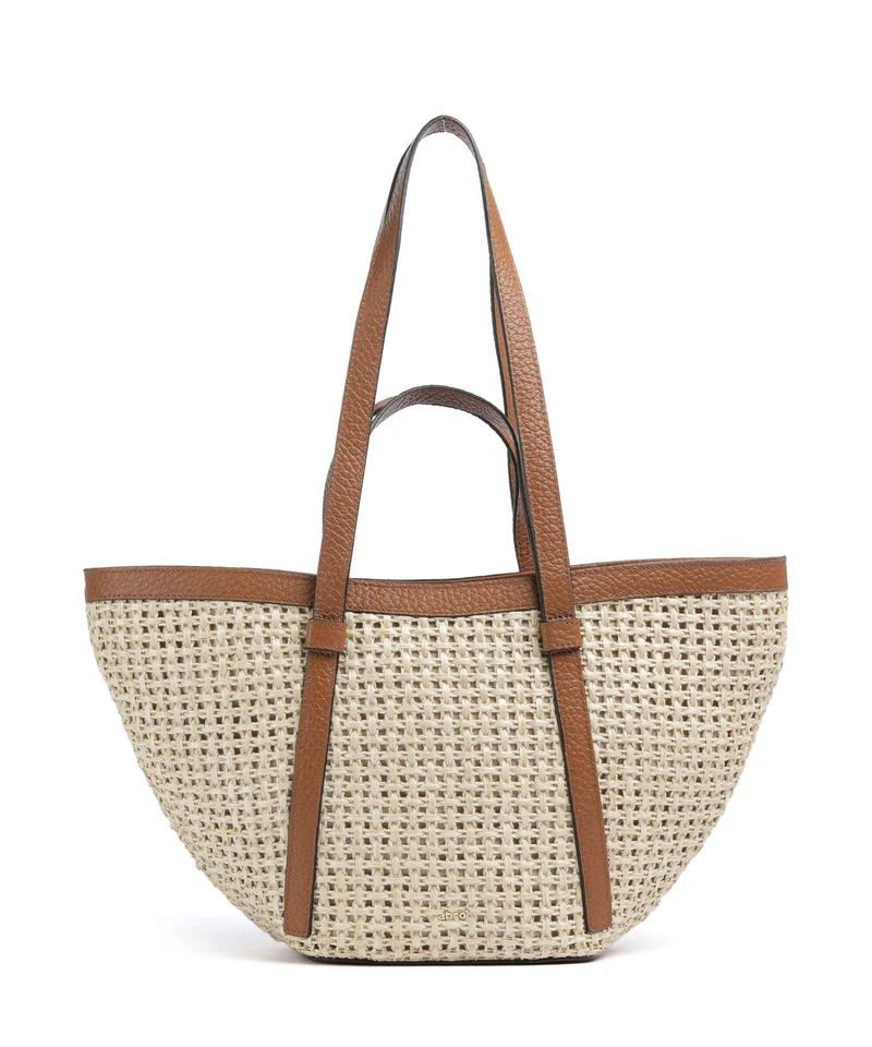 Abro Raffia Cordino Cosmo Medium Bolsa shopping caramel/cognac
