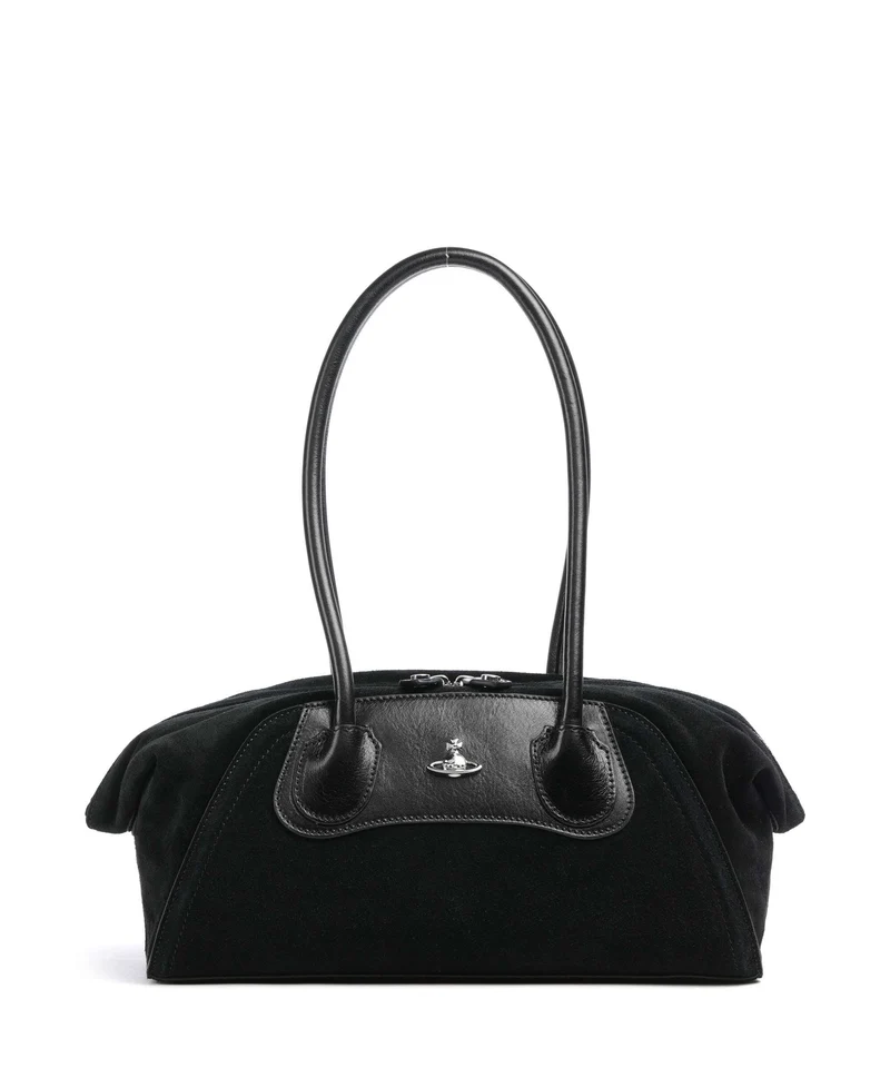 Vivienne Westwood Shirley Suede Small Bolso de hombro black