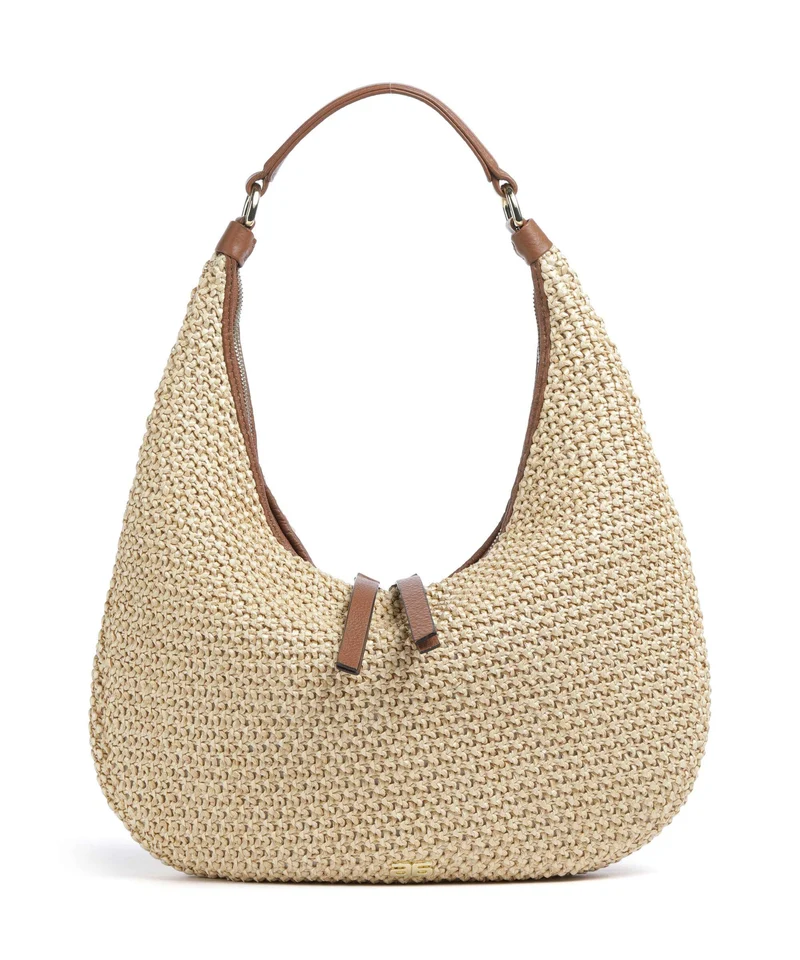 Abro Maglia Raffia Nana Small Bolso de hobo natural/nut
