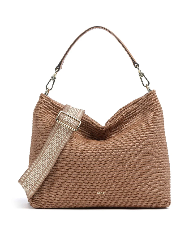 Abro Raffia Kaia Bolso de hobo caramel/cognac