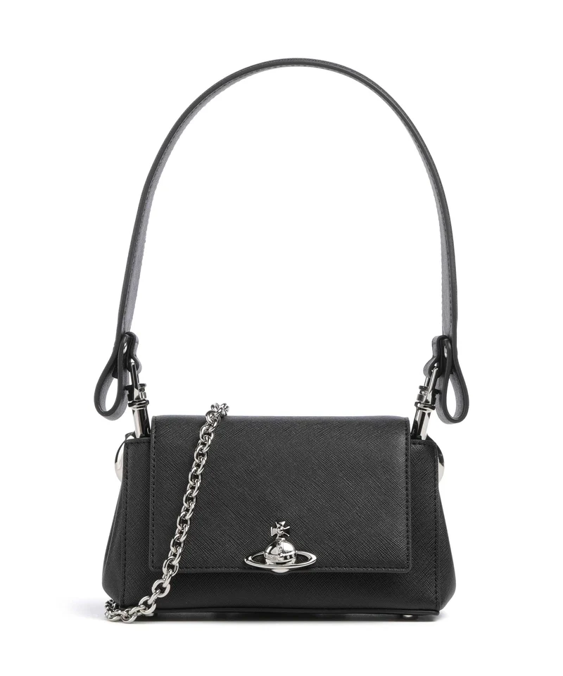 Vivienne Westwood Hazel Saffiano Plain Small Bolso de hombro black