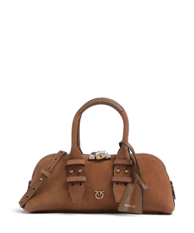 Pinko Bowling Horizontal Bolso de mano marrone/leone/antique gold