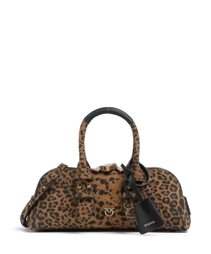 Pinko Bowling Horizontal Bolso de mano maculato/marrone/antique gold